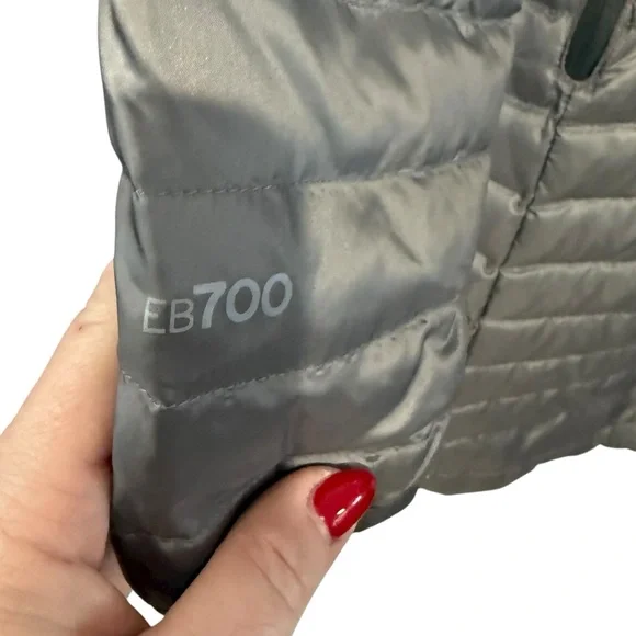 Eddie Bauer XS Gray Microlight Down Puffer Parka Stadium Coat Winter Jacket